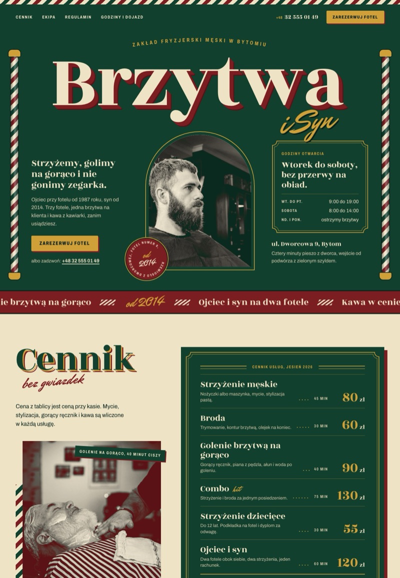 Przykładowa strona: Barber