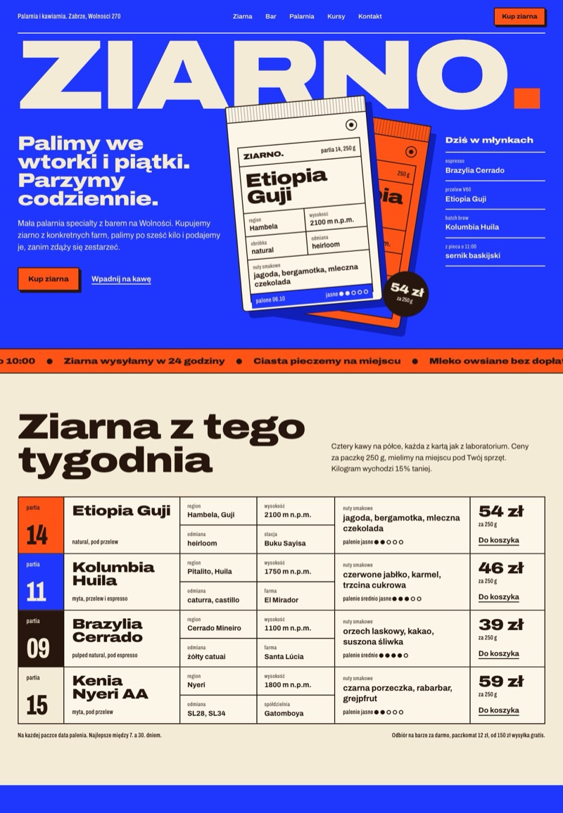 Przykładowa strona: Kawiarnia